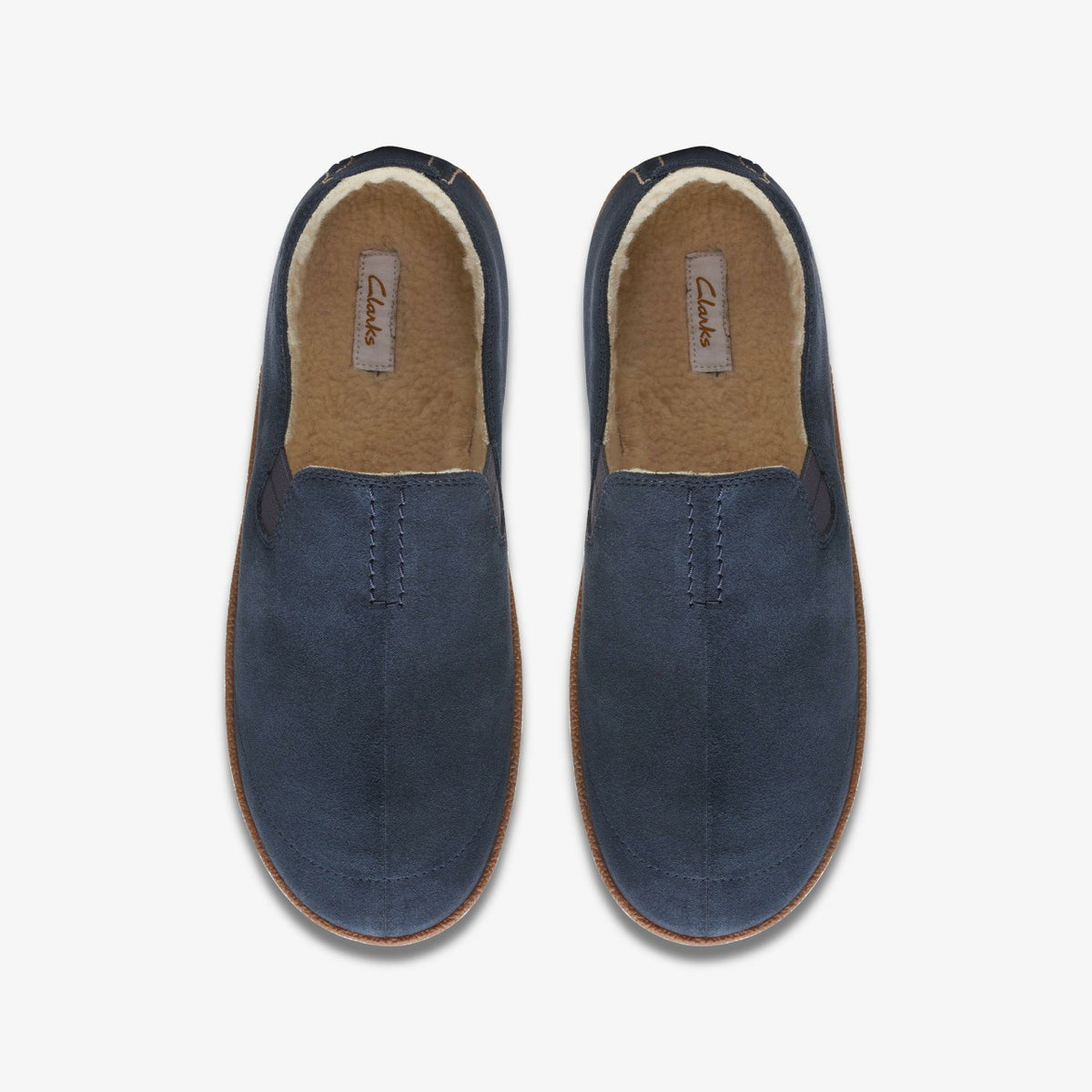 Home Mocc Slipper Navy Suede - Clarks Trusted