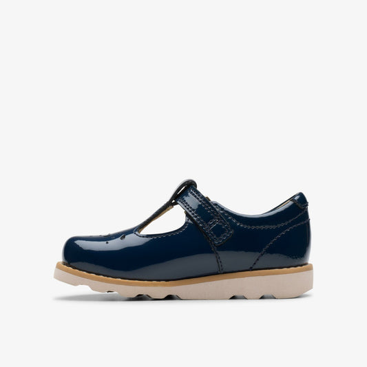 Crown Print Toddler Navy Patent - Clarks Classic