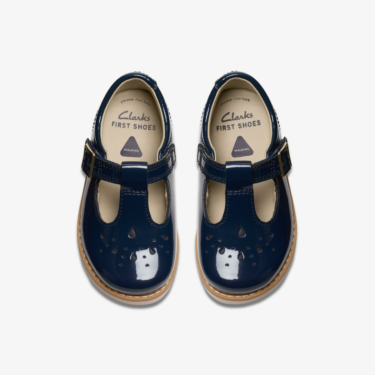 Crown Print Toddler Navy Patent - Clarks Classic