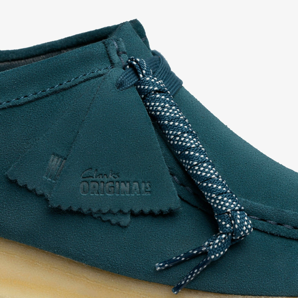 Wallabee Mid Blue Suede - Clarks Latest