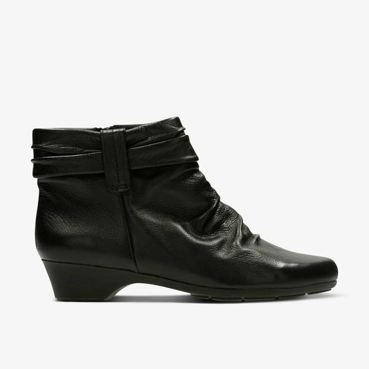 Matron Ella Ankle Boot Black Leather - Clarks Discount