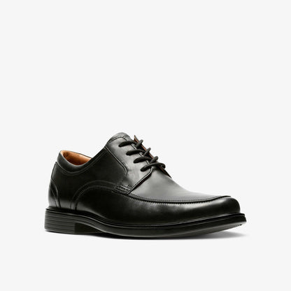 Un Aldric Park Black Leather - Clarks Essential