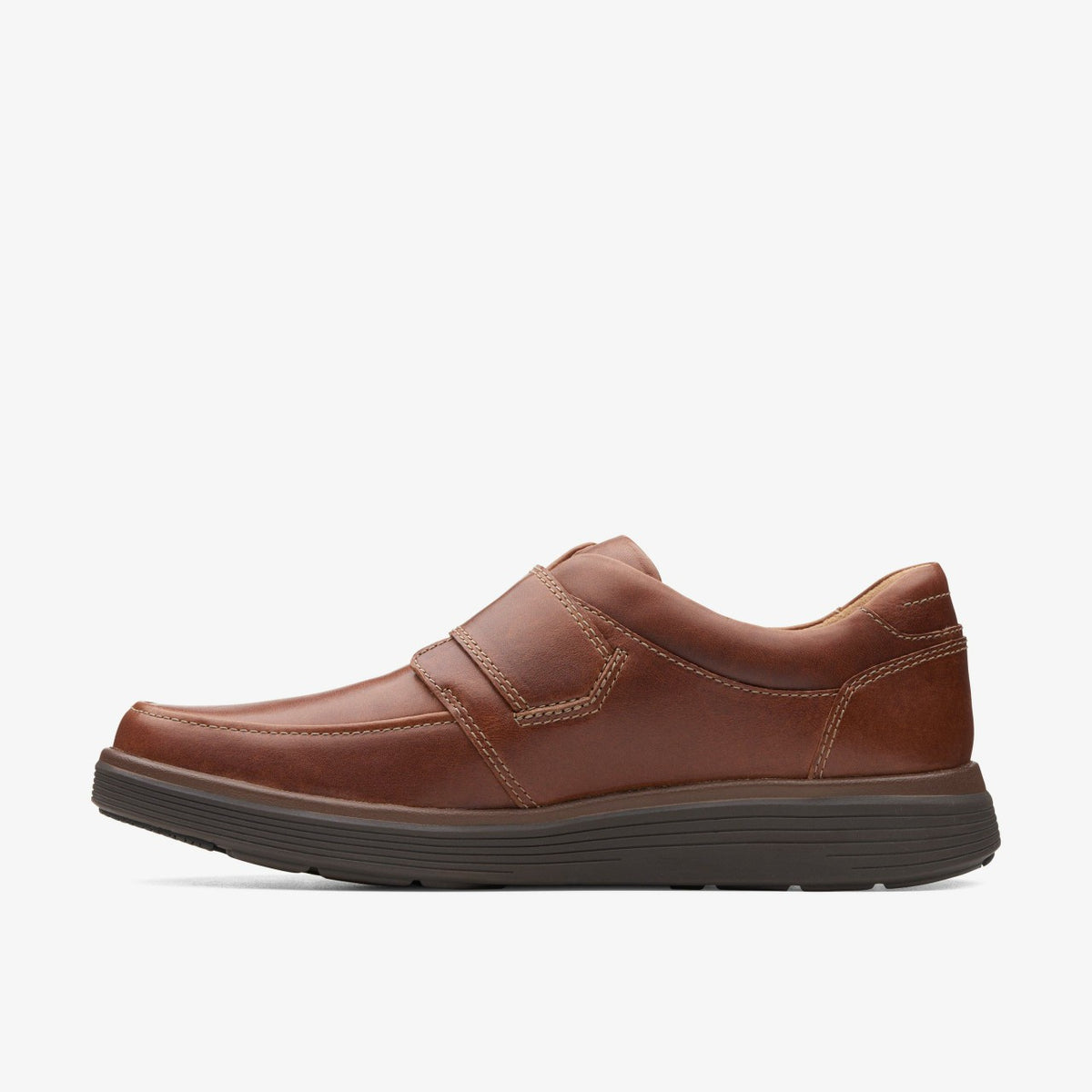 Un Abode Strap Loafer Dark Tan Leather - Clarks Top Pick