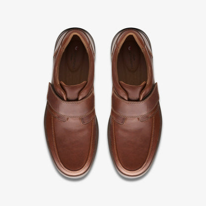 Un Abode Strap Loafer Dark Tan Leather - Clarks Top Pick