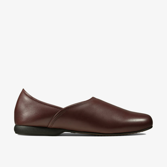 Harston Elite Slipper Burgundy Leather - Clarks Recommended