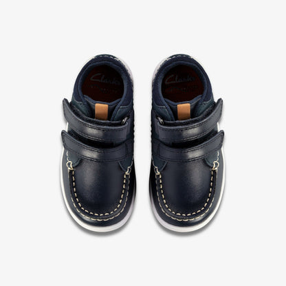 Crest Tuktu Toddler Navy Leather - Clarks Sale