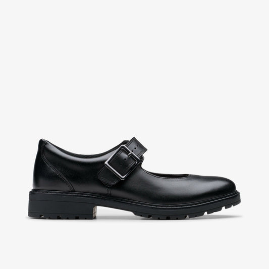 Loxham Walk Youth Black Leather - Clarks Special Offer