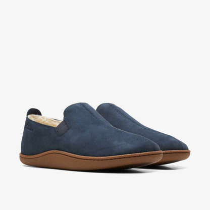 Home Mocc Slipper Navy Suede - Clarks Trusted