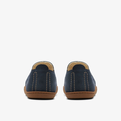 Home Mocc Slipper Navy Suede - Clarks Trusted