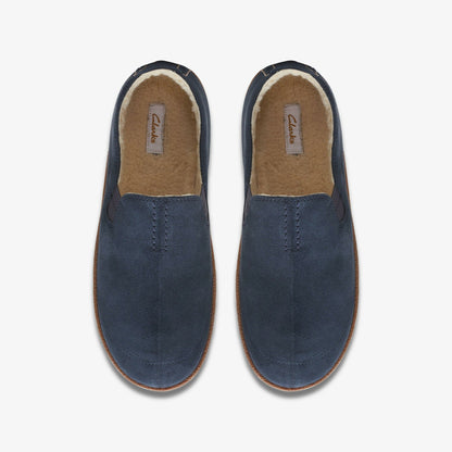Home Mocc Slipper Navy Suede - Clarks Trusted
