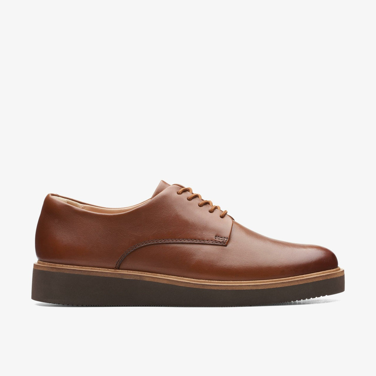 Glickly Derby Dark Tan Leather - Clarks Essential