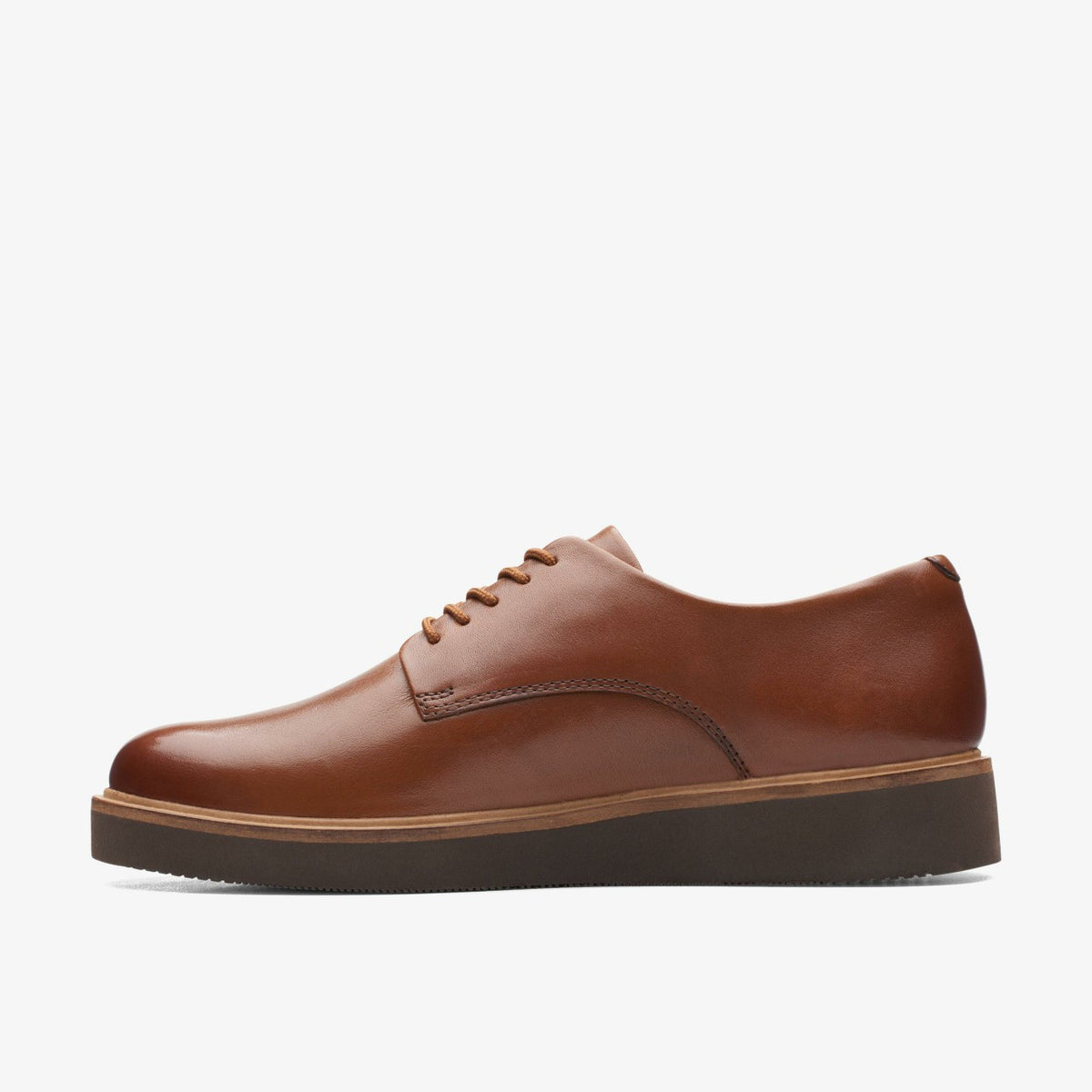 Glickly Derby Dark Tan Leather - Clarks Essential