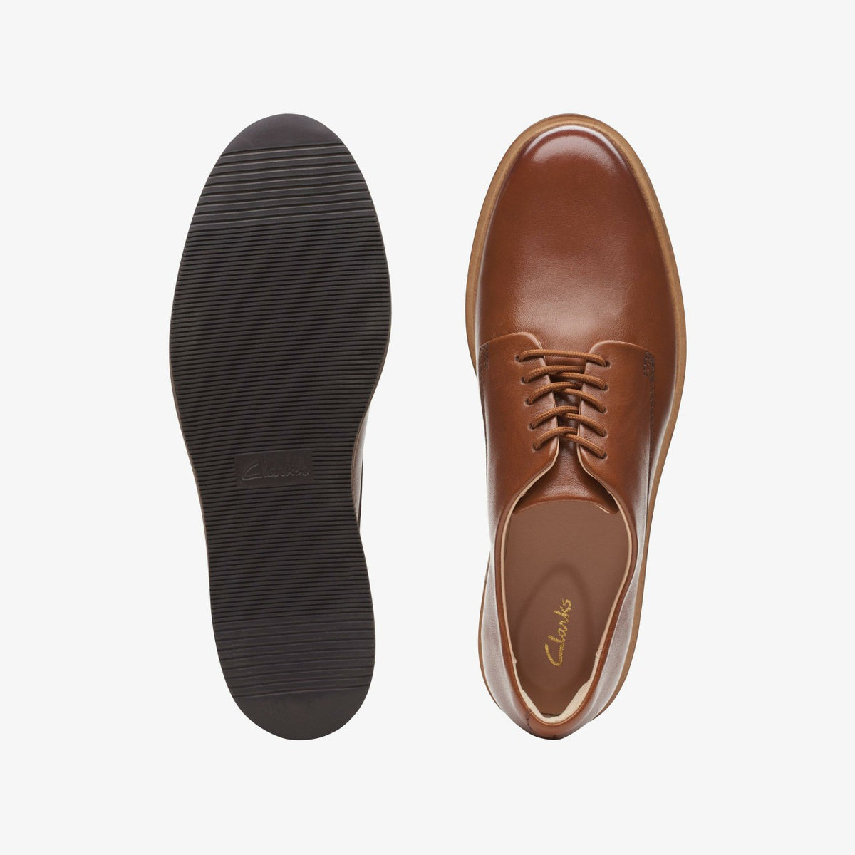 Glickly Derby Dark Tan Leather - Clarks Essential
