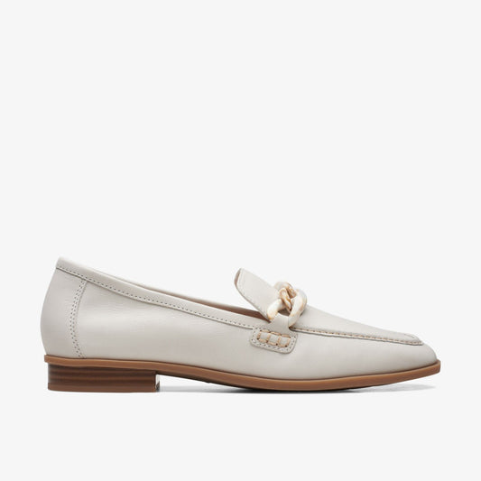 Sarafyna Iris Loafer White Leather - Clarks Hot Sale