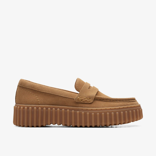 Torhill Penny Loafer Light Tan Suede - Clarks Featured