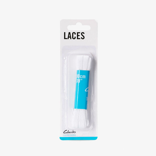 100cm Flat Lace White - Clarks Deals