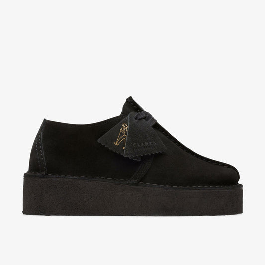 Trek Wedge Black Suede - Clarks Discount