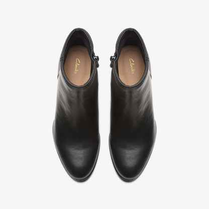 Freva 55 Zip Ankle Boot Black Leather - Clarks Best Price