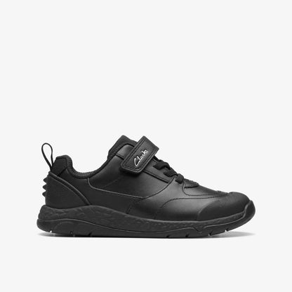 Steggy Stride Kid Black Leather - Clarks Discount