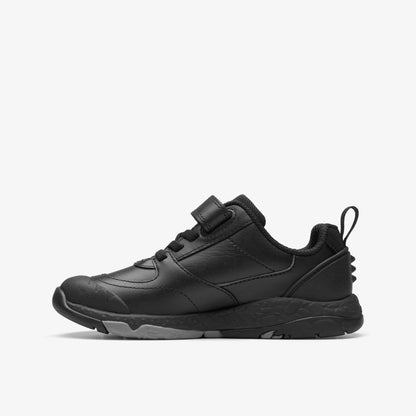 Steggy Stride Kid Black Leather - Clarks Discount