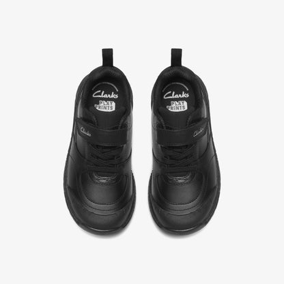 Steggy Stride Kid Black Leather - Clarks Discount