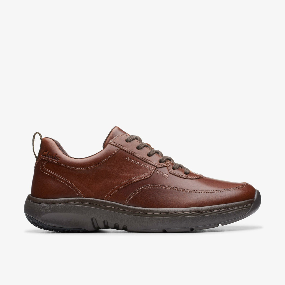Clarks Pro Lace Dark Tan Leather - Clarks Popular
