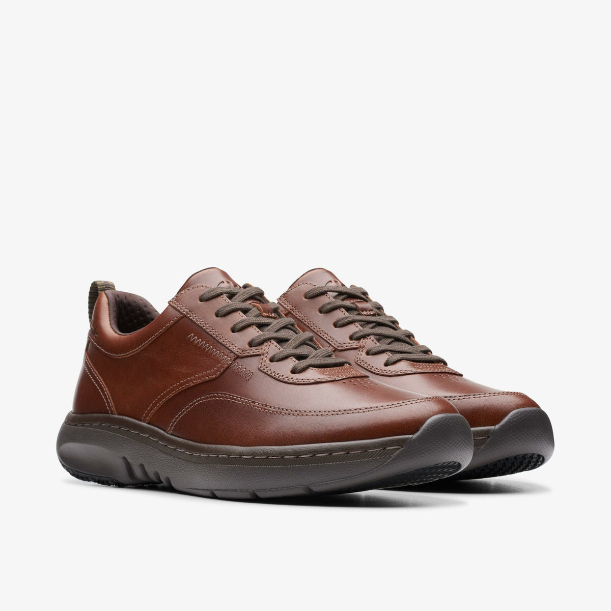 Clarks Pro Lace Dark Tan Leather - Clarks Popular