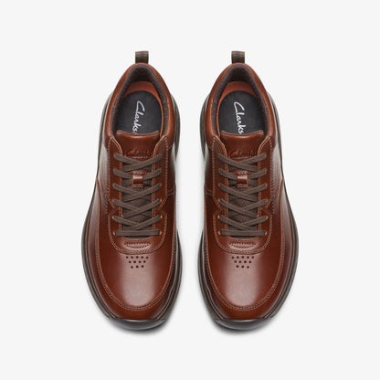Clarks Pro Lace Dark Tan Leather - Clarks Popular
