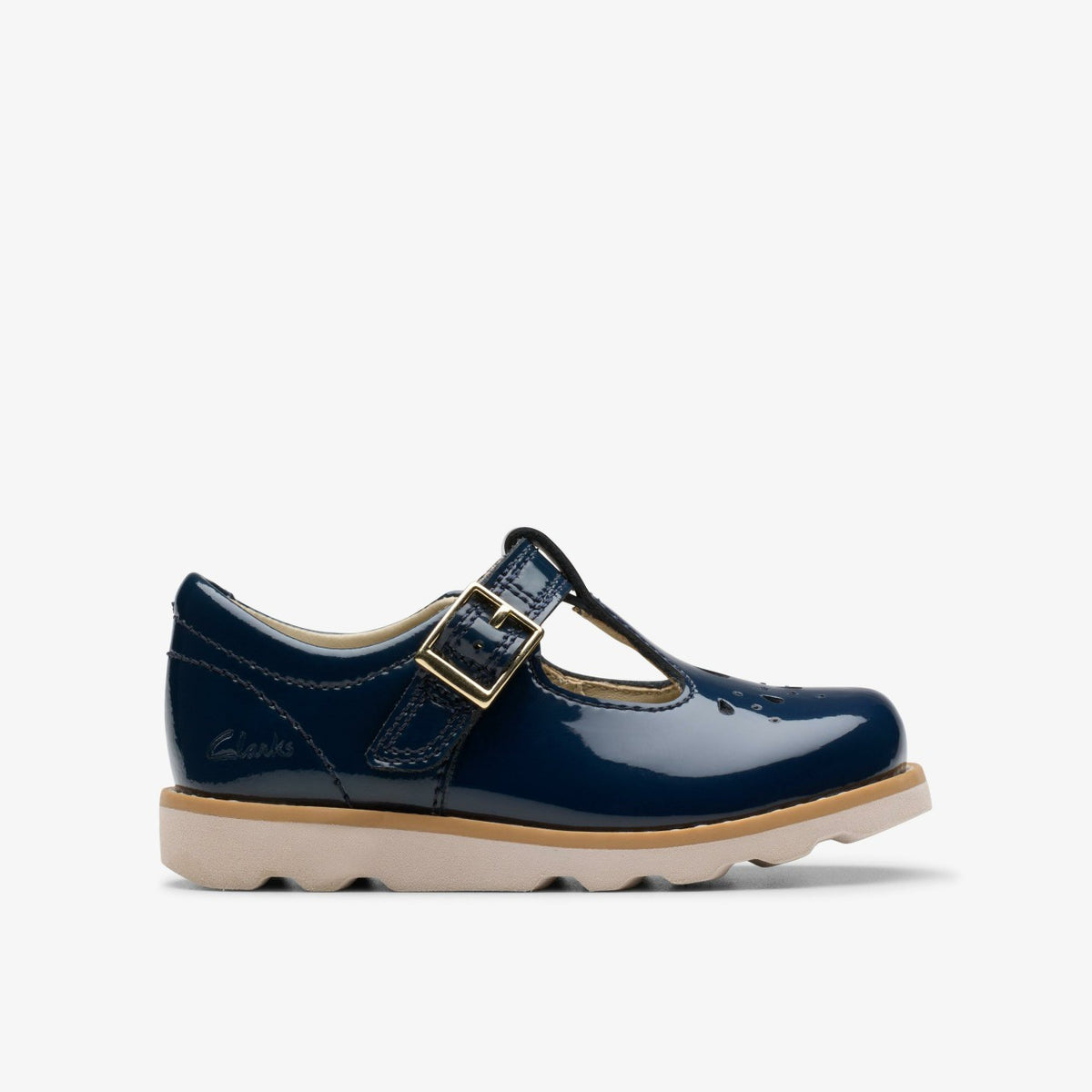 Crown Print Toddler Navy Patent - Clarks Classic