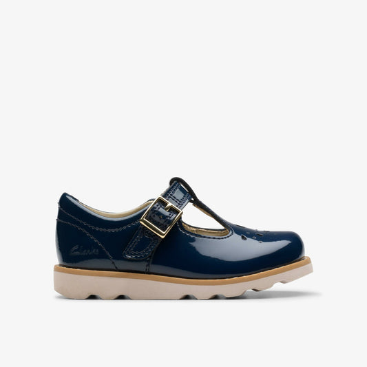 Crown Print Toddler Navy Patent - Clarks Classic