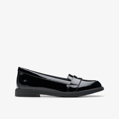 Scala Loafer Kid Black Patent - Clarks Special Offer