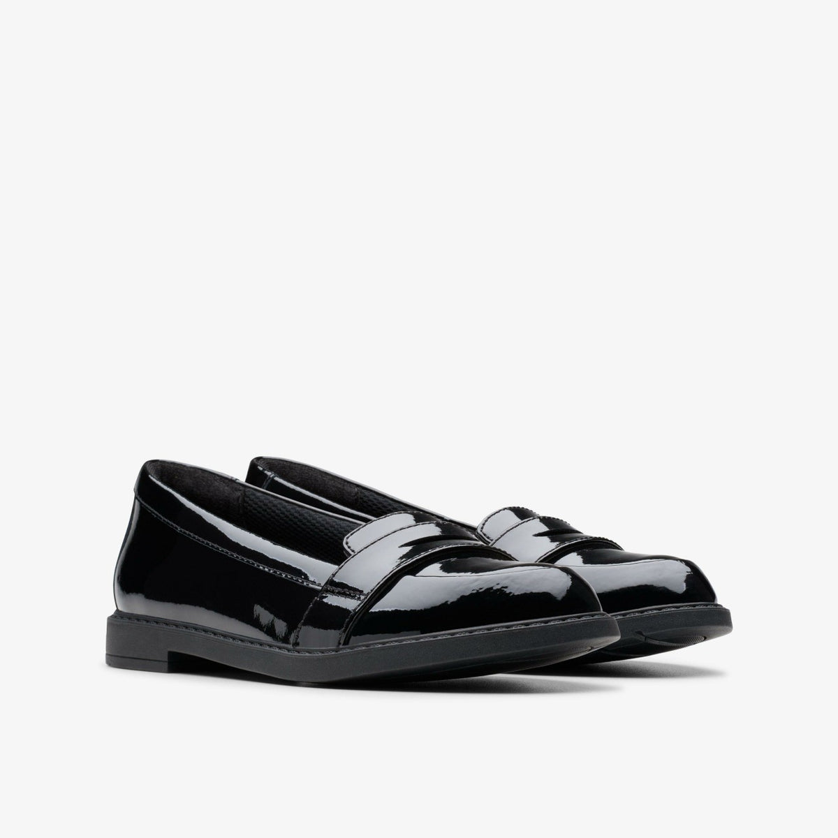 Scala Loafer Kid Black Patent - Clarks Special Offer