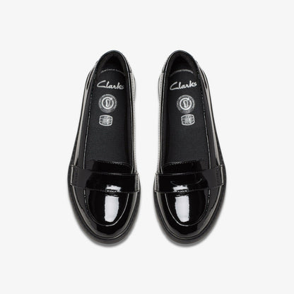 Scala Loafer Kid Black Patent - Clarks Special Offer