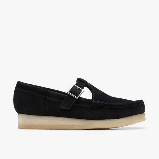 Wallabee T Bar Black Suede - Clarks Premium