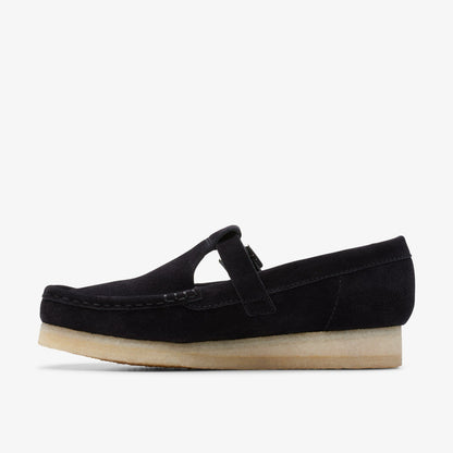 Wallabee T Bar Black Suede - Clarks Premium