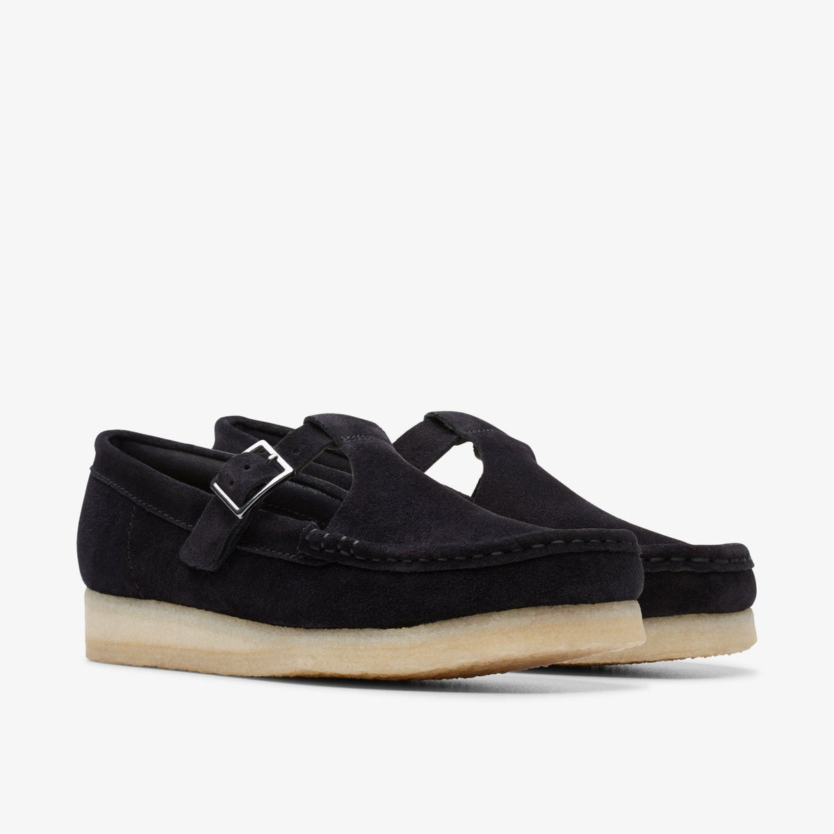 Wallabee T Bar Black Suede - Clarks Premium