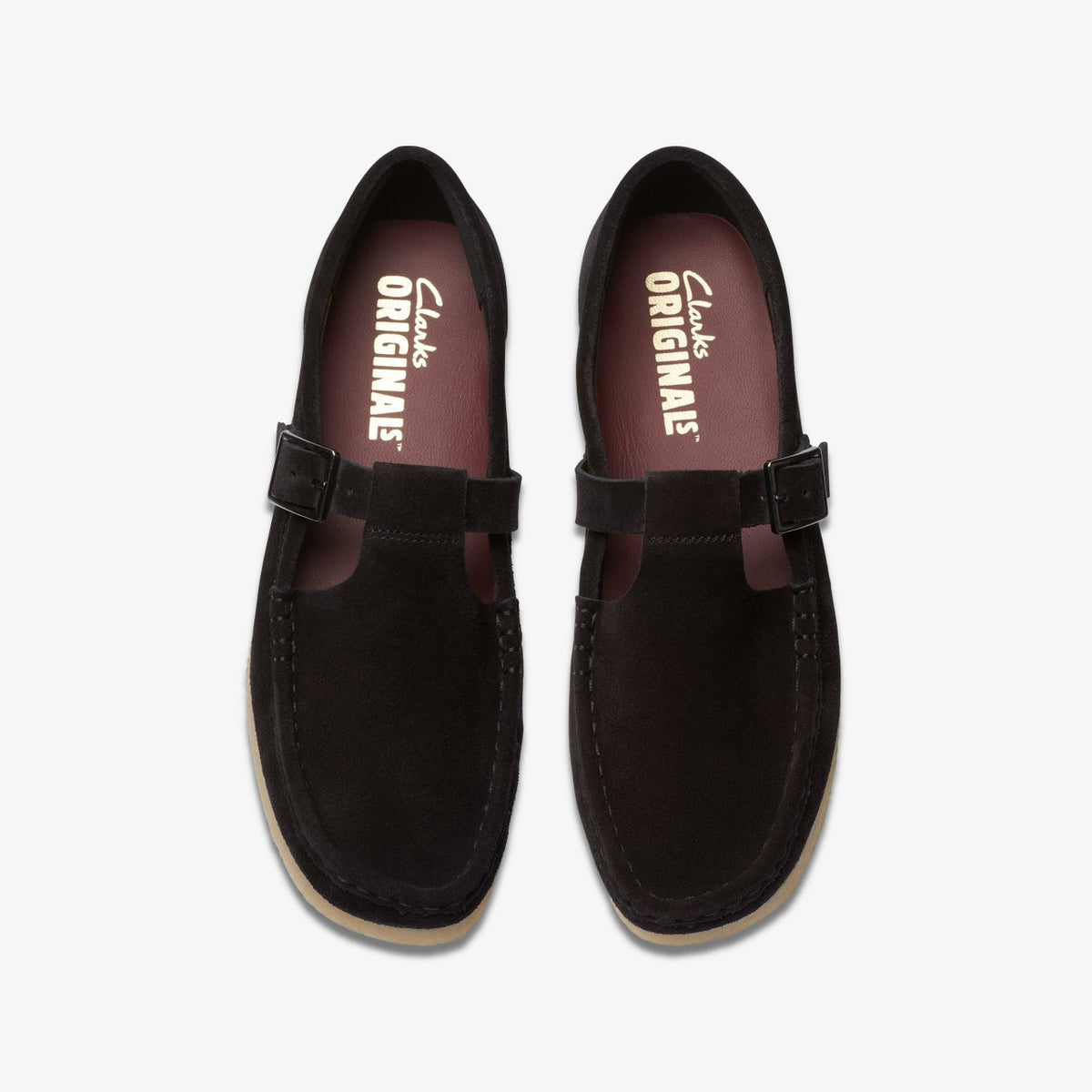 Wallabee T Bar Black Suede - Clarks Premium