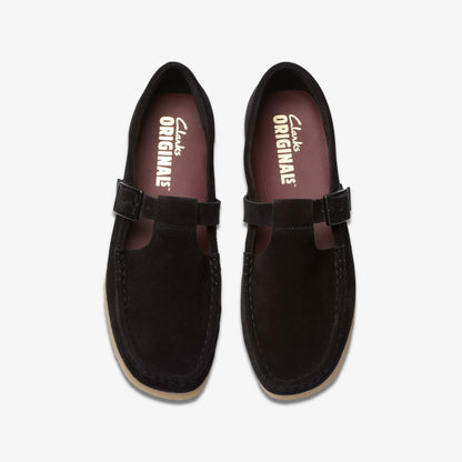 Wallabee T Bar Black Suede - Clarks Premium