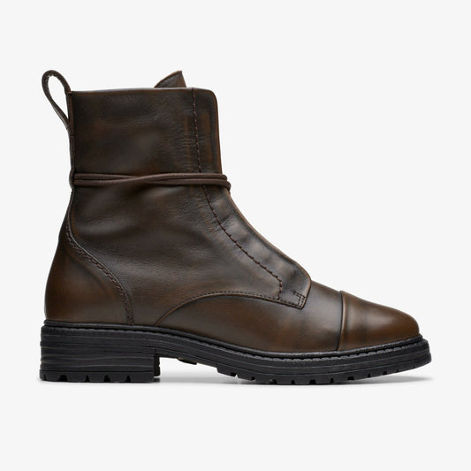 Rixley Lace Dark Brown Leather - Clarks Premium