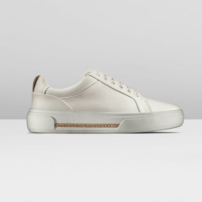 Hollyhock Walk Off White Leather - Clarks Trusted