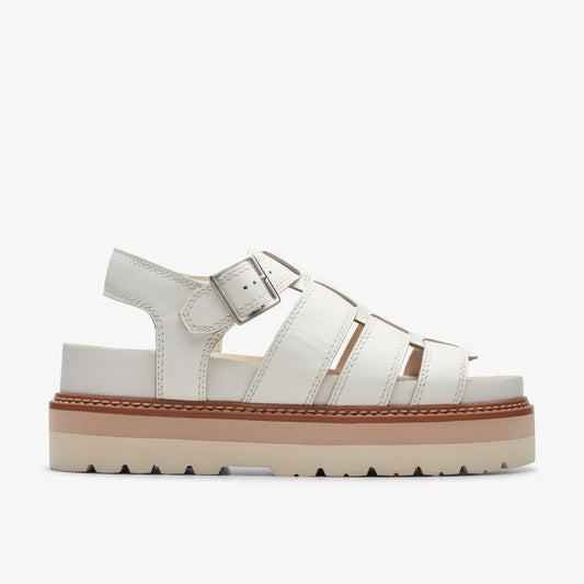Orianna Twist Off White Leather - Clarks Everyday