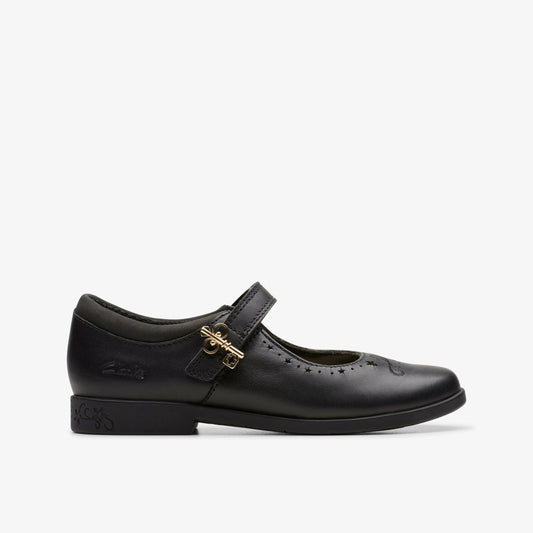 Lock Magic Kid Black Leather - Clarks Trending