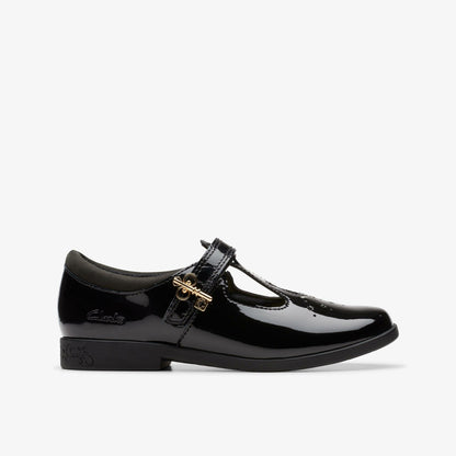 Lock Shine Kid Black Patent - Clarks Quality