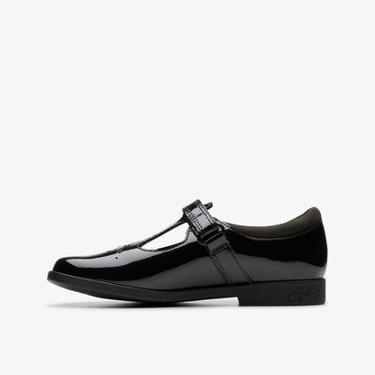 Lock Shine Kid Black Patent - Clarks Quality