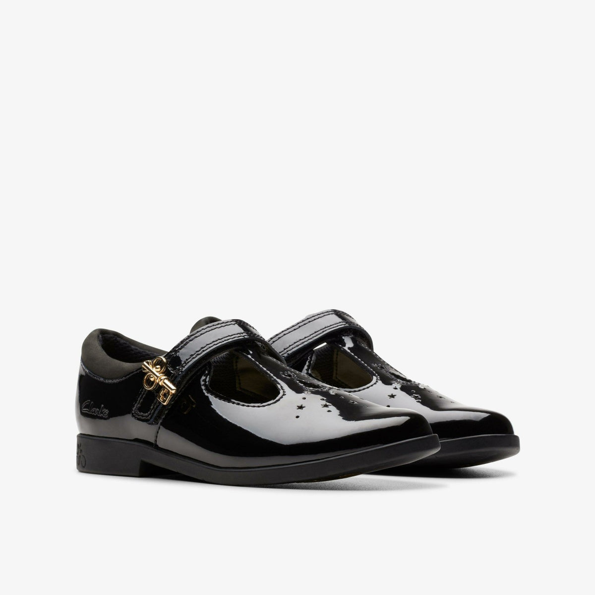 Lock Shine Kid Black Patent - Clarks Quality