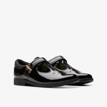 Lock Shine Kid Black Patent - Clarks Quality