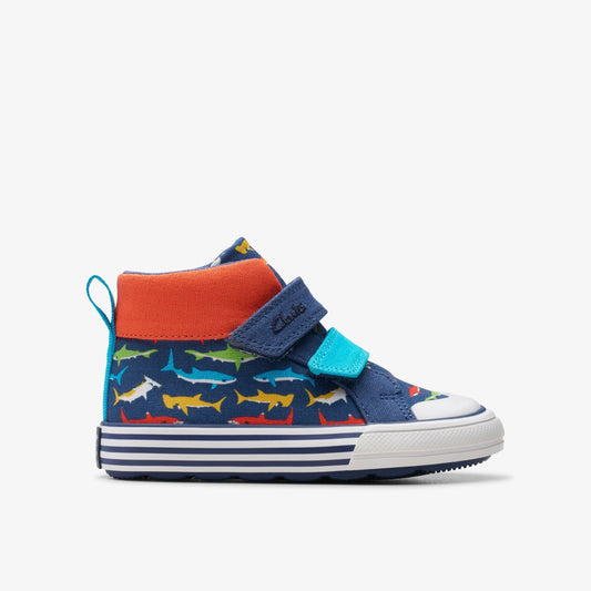 Foxing Save Hi Toddler Navy Print - Clarks Best Price