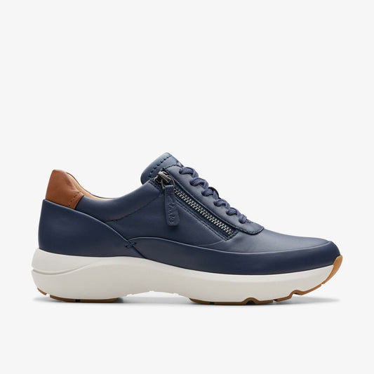 Tivoli Zip Navy Leather - Clarks Popular