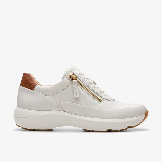 Tivoli Zip Off White Leather - Clarks New