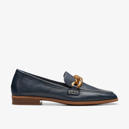 Sarafyna Iris Loafer Navy Leather - Clarks Value